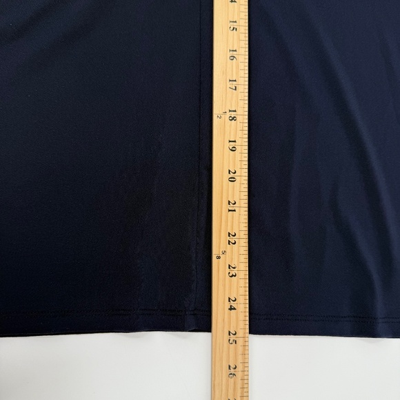 HM Top Women XXL Blue V Neck Cap Sleeve Office Career Rayon Lightweight Casual - Picture 7 of 8